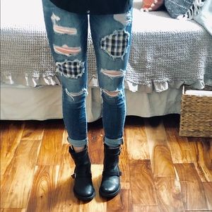 Black Moto Boots. Really comfy, EUC.